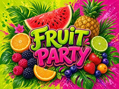 Original Fruit Party poster on CroreBet slots.