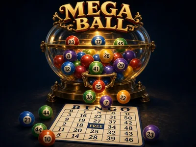 Original Mega Ball poster on CroreBet game shows.