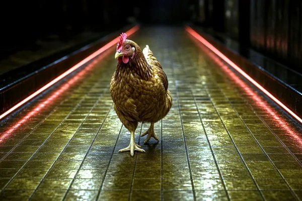 A chicken on a lit lane for CroreBet crash copy.