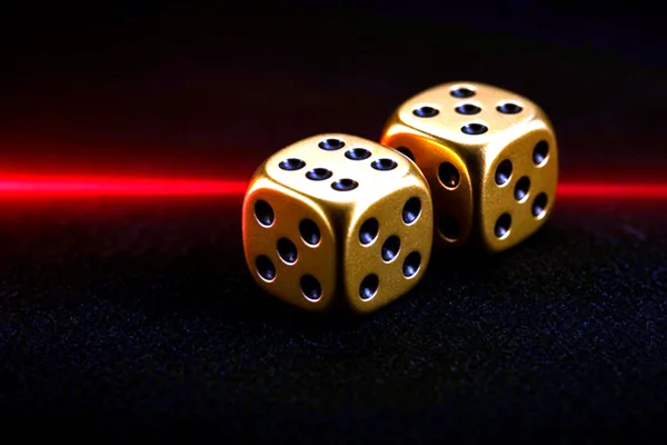 Gold dice on felt for CroreBet live casino copy.