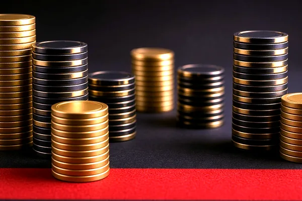 Gold chips beside a phone on the CroreBet login page.